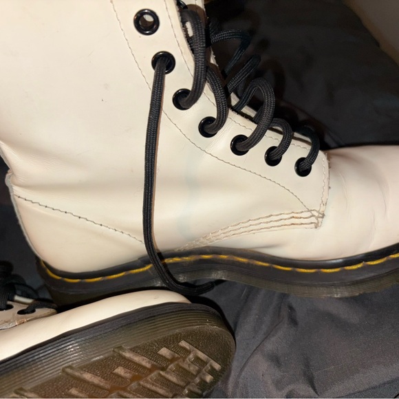 Dr. Martens White Leather Combat Boots - Picture 4 of 9